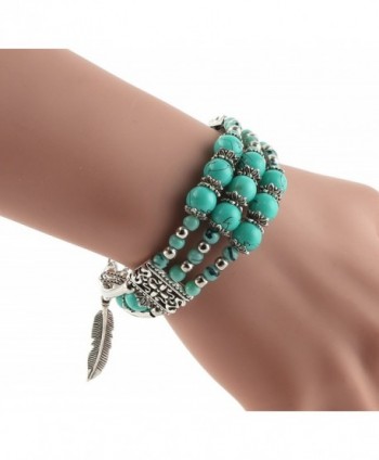 Feathers Pendant Bracelet Tibetan Turquoise in Women's Bangle Bracelets