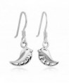 925 Sterling Silver Open Filigree Lovely Little Bird Smiling Dangle Hook Earrings 0.9" - C012DJFE2NP