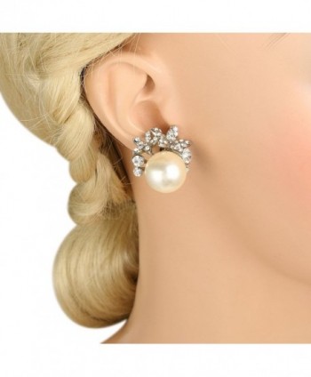 EVER FAITH Silver Tone Simulated Earrings