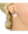 EVER FAITH Silver Tone Simulated Earrings