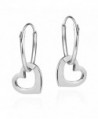 Sweet Love Dangle Heart .925 Sterling Silver Hoop Earrings - C612695Q6PJ