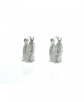 Silver Filigree Earrings Simulated Diamond