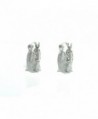 Silver Filigree Earrings Simulated Diamond