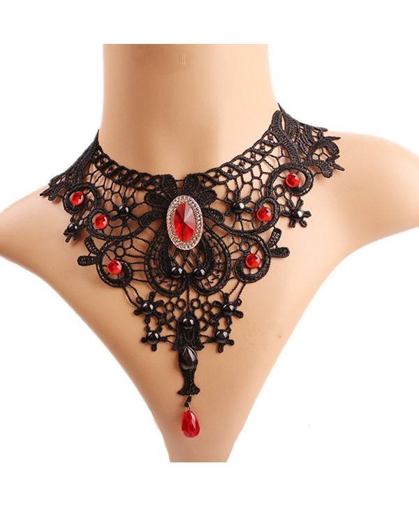 black and red choker necklace