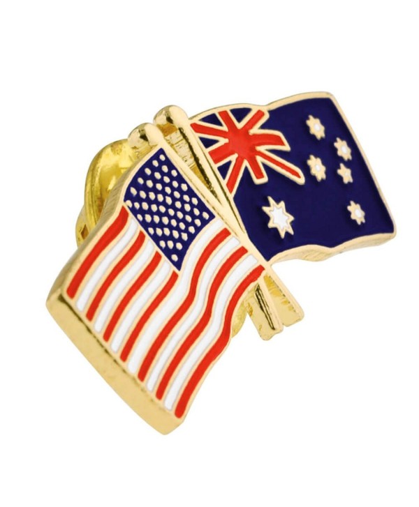 PinMart's USA And Australia Crossed Friendship Flag Enamel Lapel Pin ...