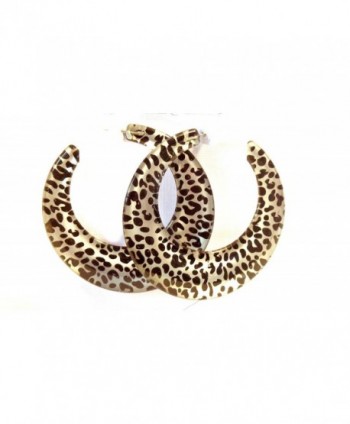 Leopard Spot Earrings Silver Hoops