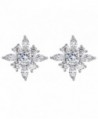 EVER FAITH 925 Sterling Silver Cubic Zirconia Gorgeous Marquise Shape Flower Stud Earrings - Clear - CJ120TLWKMH