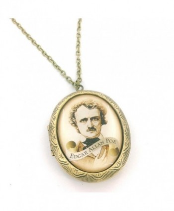 Edgar Allan Poe Scroll Cameo Locket Necklace - C511JDJ4VKL