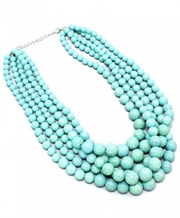 Statement Turquoise Stone simulated Necklace Earrings