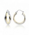 Hoops & Loops Sterling Silver Intertwining Square-Tube Polished Hoop Earrings - C712I6T3CUX