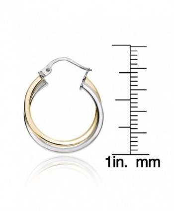 Hoops Loops Sterling Intertwining Square Tube in Women's Hoop Earrings