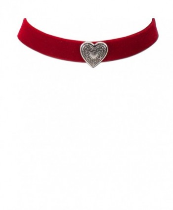 Alpenflustern Velvet Choker Elastic Heart in Women's Choker Necklaces