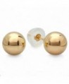 10k Yellow Gold Ball 5mm Stud Earrings with Silicone covered Gold Pushbacks - CU117HUHU3N