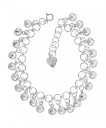 Sterling Silver Jingle Bells Charm Bracelet 15mm wide- fits 7-8 inch wrists - CW111D6K6OH