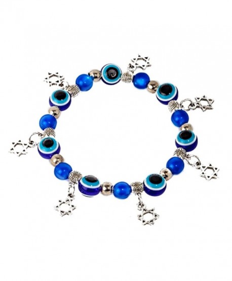 Evil eye Kabbalah stretched bracelet with glass beads- and 5 Magen ...