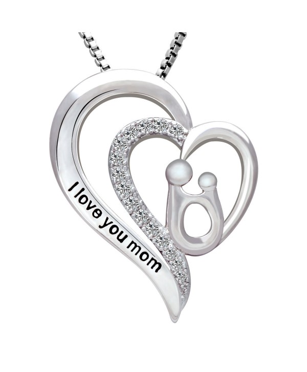 'I Love You Mom' Mother Daughter Necklace- Jewelry Gifts for Women ...