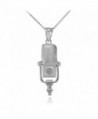 Recording Microphone Music Studio Necklace 925 Sterling Silver - CC12LCG4RLZ