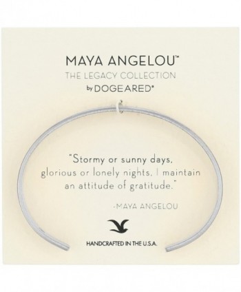 Dogeared Maya Angelou 2.0 "Attitude of Gratitude" Thin Engraved Cuff Bracelet - Silver - CU17YHW5DQE