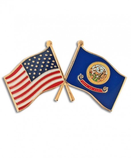 PinMart's Idaho and USA Crossed Friendship Flag Enamel Lapel Pin ...