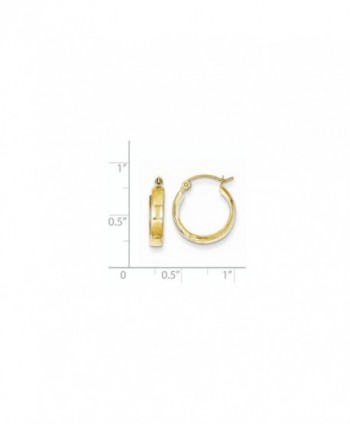 10k Yellow Gold Square Tube Hoop Earrings (0.5IN Long) - C7119CBGW7P