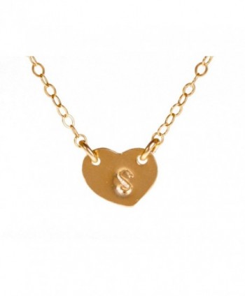 Tiny Gold Filled Heart Custom Initial Necklace- Personalized Dainty Monogram Necklace - CB110ZIT933