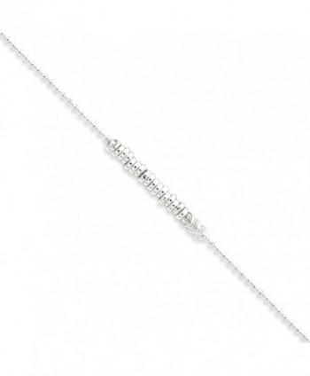 Sterling Silver 9inch Polished Fancy Love Ring Anklet - CW119CBCI6T