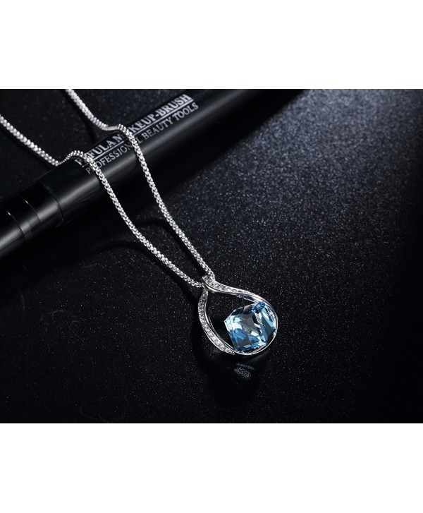 Womens Necklace with Swarovski Crystal Change Color Dangle Pendant ...