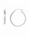 Medium Square Tube Sterling Silver Hoop Earrings 2mm x 24mm - CS112XBGJ3N