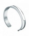 WUSUANED 10mm Stainless Steel Groove Cuff Bracelet Bangle for Women Men - 10mm silver - CE1883RSHYA