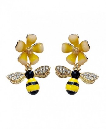 CHUYUN Crystal Bumblebee Bumble HoneyBee Bee Insect Dangle Drop Earrings for Women Kids Girls - CP184KL6ZW6