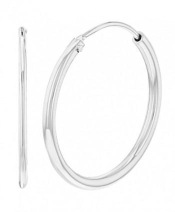 925 Sterling Silver Classic Thin Plain Endless Hoop Earrings for Women - CC1852SIY4T