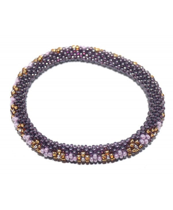 Crochet Glass Seed Bead Bracelet Roll on Bracelet Nepal Bracelet SB205 ...