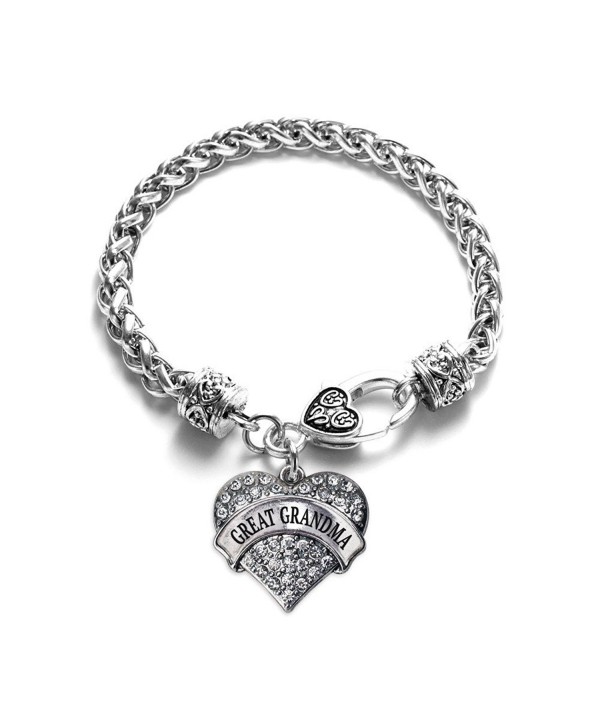 Inspired Silver Great Grandma Pave Heart Braided Bracelet - CG12F6522VP