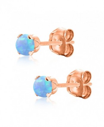 Round Baby Blue Simulated Earrings