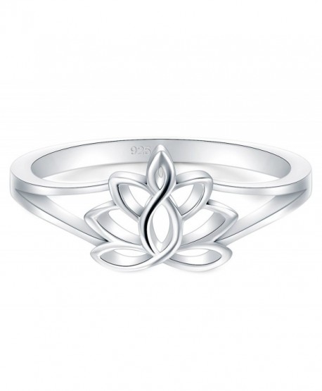 925 Sterling Silver Ring- Lotus Flower Yoga High Polish Tarnish ...
